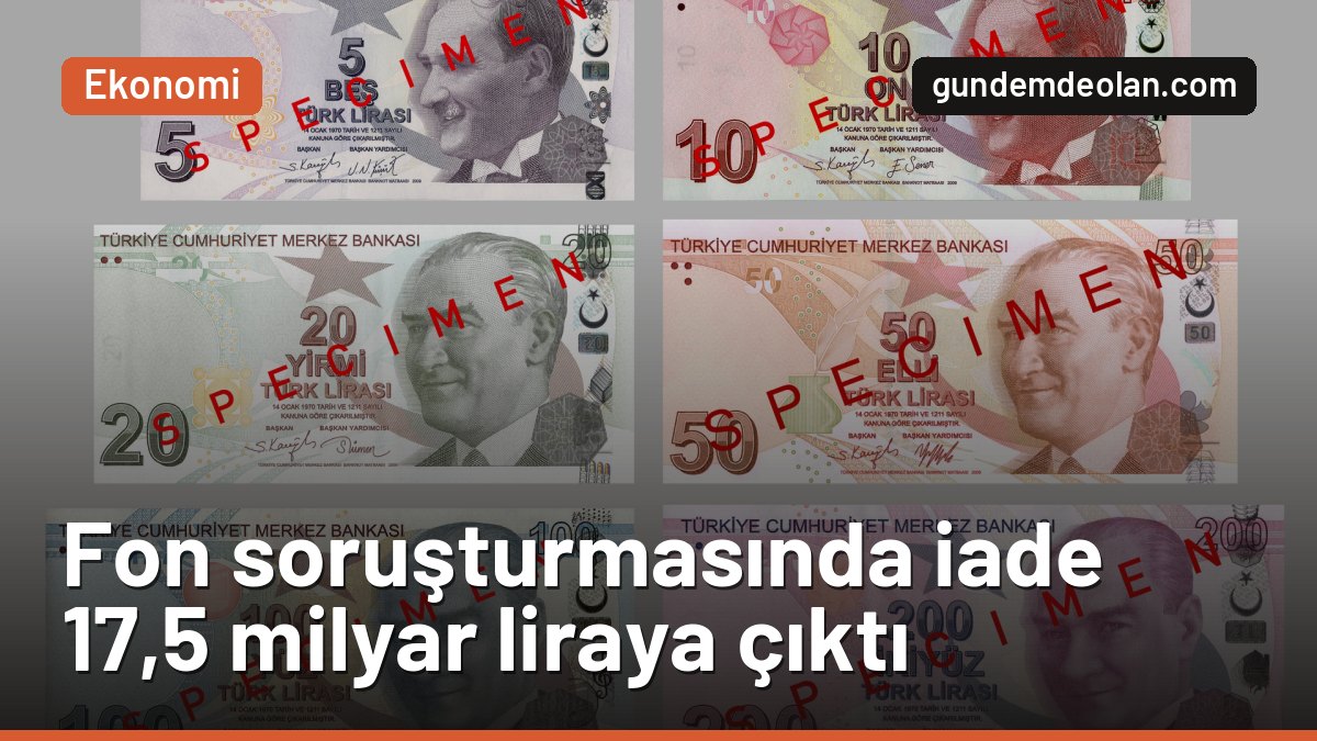Fon soruşturmasında bir haftada 7 milyar lira iade: Toplam 17,5 milyar
