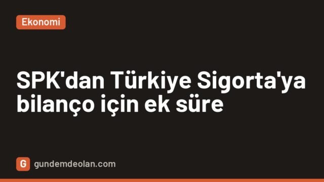 SPK, Türkiye Sigorta’ya bilanço için 16 Kasım’a kadar ek süre verdi